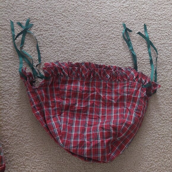 4 Vintage 90s Longaberger Christmas Collection Basket Plaid Tidings Liners EUC - Picture 2 of 7